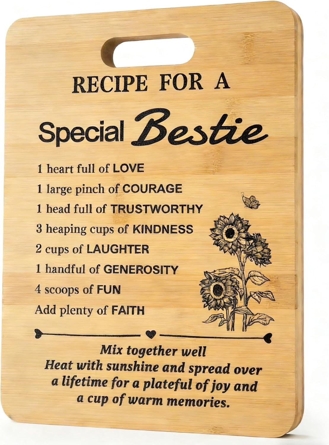 Gift for Bestie Best Friend Birthday Gifts Ideas, Recipe Cutting Board ...