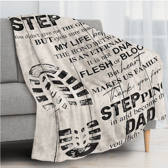 Gift Blanket for MY Step Dad Soft and Warm Throw Blanket Cute Pattern Chairs And Bed Blankets Good Gift For Father
