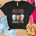 thumbnail image 1 of Gift for Boba Lover, Boba Tea T-Shirt, Kawaii Cat Boba Shirt, Bubble Tea Lover Gift, Milk Tea Shirt, Just a Girl Who Loves Boba Tea Shirt (Colors:Natural; Sizes:L;), 1 of 1