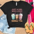 thumbnail image 1 of Gift for Boba Lover, Boba Tea T-Shirt, Kawaii Cat Boba Shirt, Bubble Tea Lover Gift, Milk Tea Shirt, Just a Girl Who Loves Boba Tea Shirt (Colors:White; Sizes:2XL;), 1 of 1