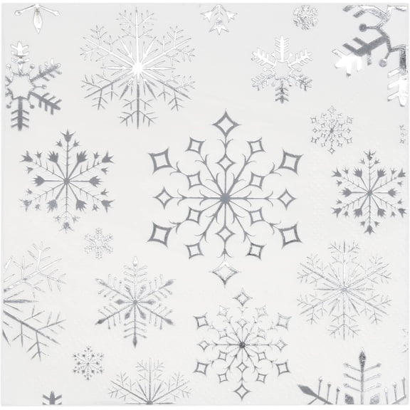 Gift Boutique 100 Christmas Snowflake Cocktail Beverage Napkins