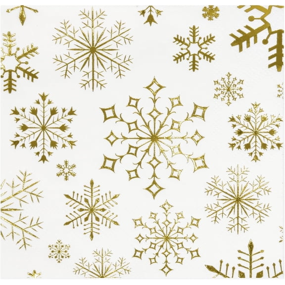 Gift Boutique - 100 Christmas Snowflake Cocktail Beverage Napkins