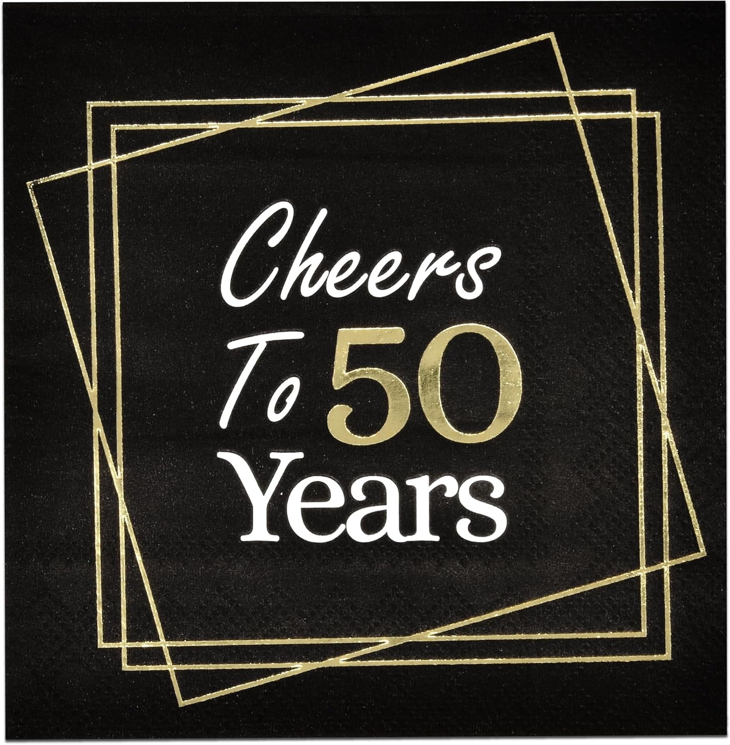 Gift Boutique Christmas Cheers Cocktail Napkins – 100 Count Red & Gold Foil Holiday Party Napkins