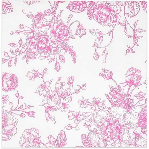 Gift Boutique 100 Floral Disposable Paper Napkins