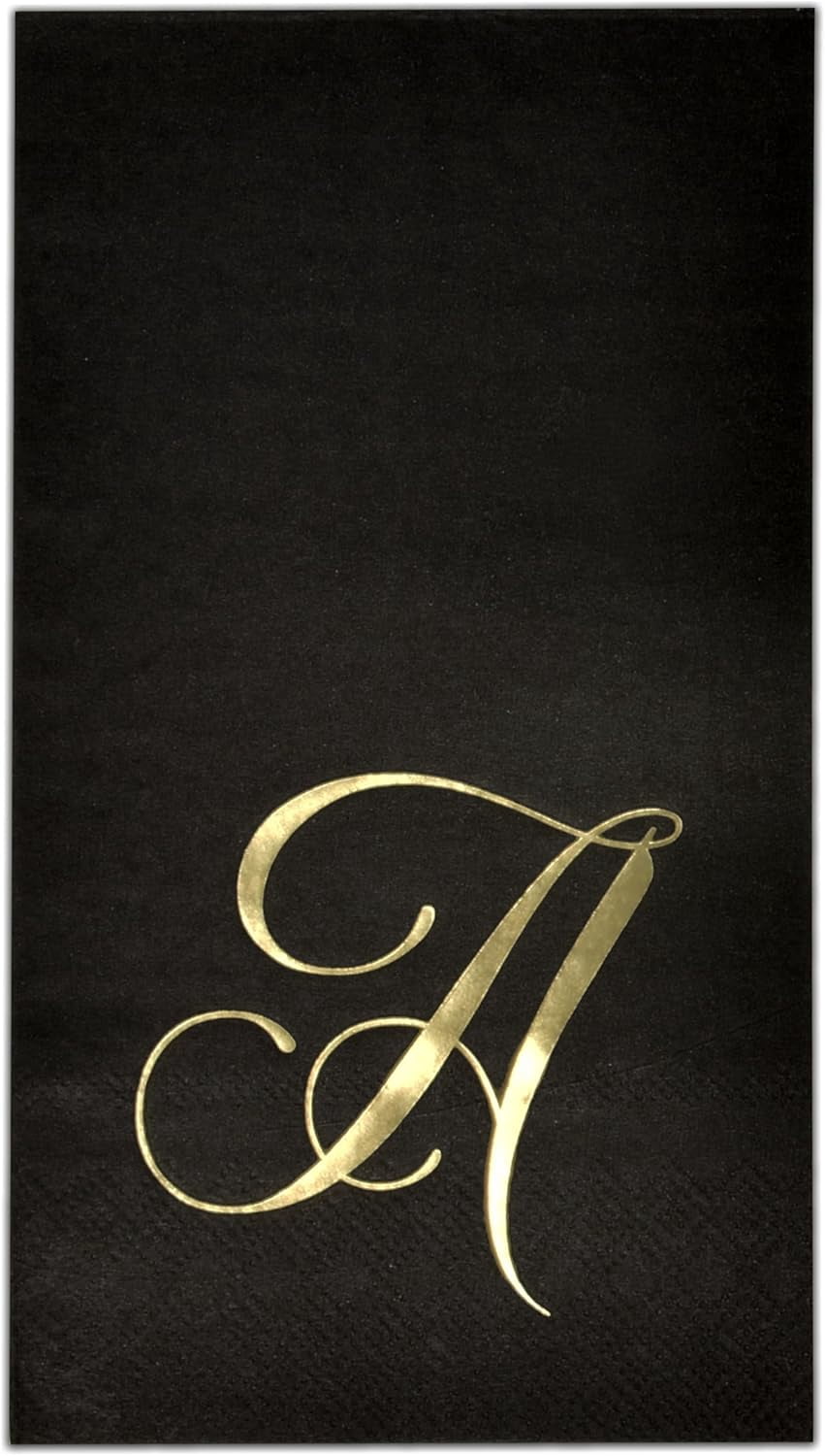 Gift Boutique Gold Monogram Letter A on Black Disposable Paper Napkins