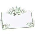 thumbnail image 1 of Gift Boutique 100 Pack Eucalyptus Greenery Place Cards Floral Green Leaves Seating Name Card Folded Tent Cards for Baby Shower Reception Tables Placement Party Decorations 2" x 3.5", 1 of 7