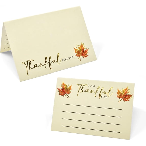 Gift Boutique - 100 Pieces Thanksgiving Table Place Cards and Fill in Gratitude Cards Harvest I Am Thankful For Tent Card Autumn Name Cards Dinner Settings Fall Party