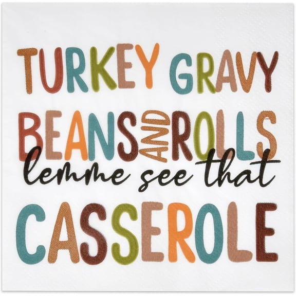 Gift Boutique - 100 Thanksgiving Fall Cocktail Beverage Napkins Disposable Paper Friendsgiving Harvest Turkey Saying Dessert Napkin Autumn Dinner Party Decor