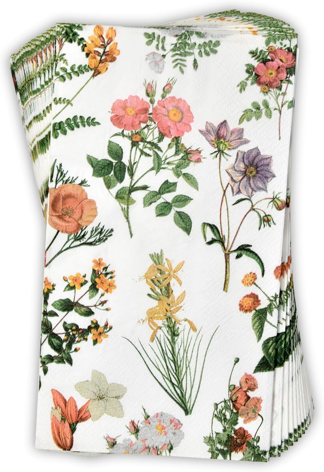 Gift Boutique 100 Vintage Wildflower Guest Napkins Disposable Paper Spring Flower Dessert Napkin for Spring Flower Wedding Anniversary Holiday Tea Room Party Bridal Baby Shower Decorative Towels