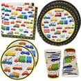 thumbnail image 1 of Gift Boutique 122 Pcs Traffic Jam AFN1Transportation Party Supplies Paper Plate Cup Napkin for Car Trucks Vehicle Birthday Disposable Dinnerware Serves 24, 1 of 3