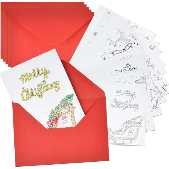Gift Boutique 24 Pack Coloring Christmas Greeting Cards