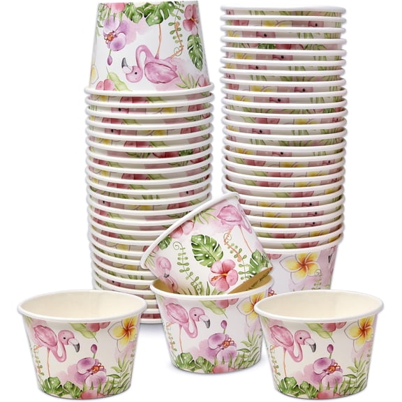 Gift Boutique 48 Hawaiian Flamingo Disposable Paper Cups