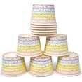 thumbnail image 1 of Gift Boutique 48 Ice Cream Sprinkles Treat Snack Cups 10oz Disposable Paper Cup Dessert Frozen Ices Sundae Bowls Stripes for Birthday Party Supplies, 1 of 7
