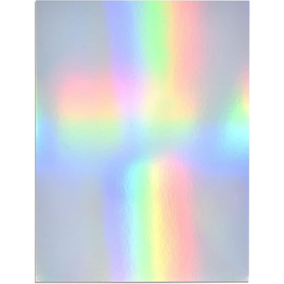 Gift Boutique 50 Metallic Holographic Card Stock Shiny Iridescent Mirror Paper Sheets Mixed Colors Foil Board Reflective Sheet for Craft Cardboard Mirrored Embossing Crafts Letter Size 8.5" x 11"