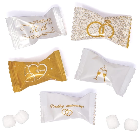 Gift Boutique 50th Anniversary Wedding Butter Mints Candies Bags 100 Count