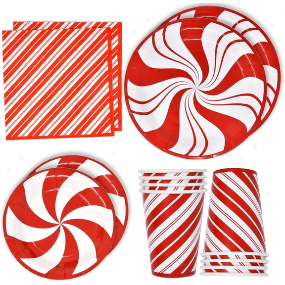 Gift Boutique Candy Cane Party Supplies Table Set