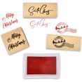 thumbnail image 1 of Gift Boutique Christmas Wooden Rubber Stamps Set of 3 Merry Christmas Santa Claus Signature & North Pole Reindeer Mail Stamp with Red Ink Pad for Holiday Xmas Letter Envelopes Letters to & from Santa, 1 of 7