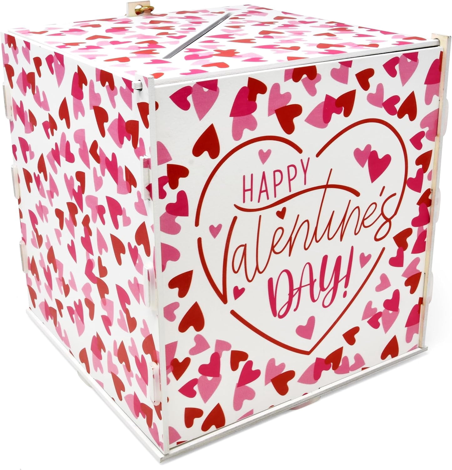 Gift Boutique Wood Valentine's Day Mailbox Card Box Valentine Decorations Kids Wooden Postbox for Valentines School Classroom Exchange Game Activities Party Decor
