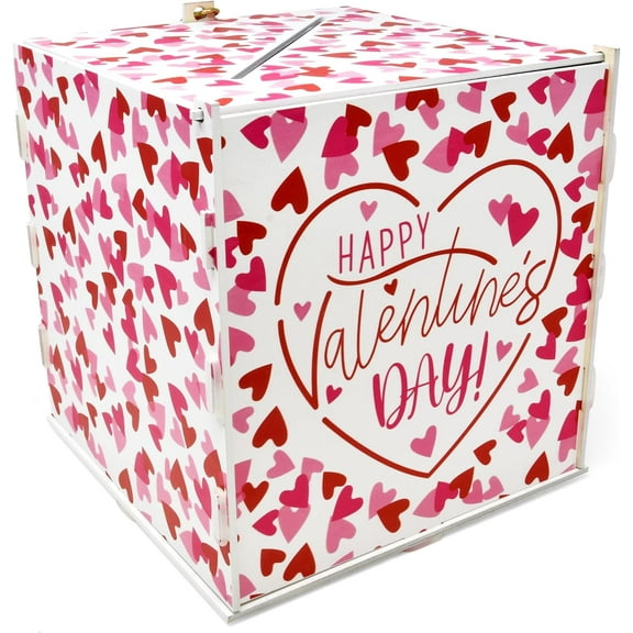 Gift Boutique Wood Valentine's Day Mailbox Card Box Valentine Decorations Kids Wooden Postbox for Valentines School Classroom Exchange Game Activities Party Decor