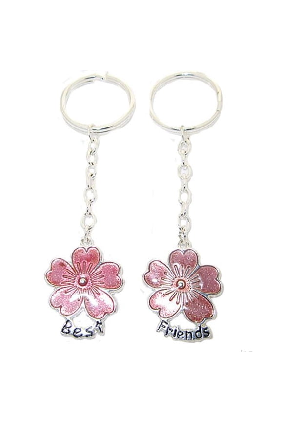 Gift Box Enamel Flower 2 Pcs Wholesale Keychains Sets Boxed