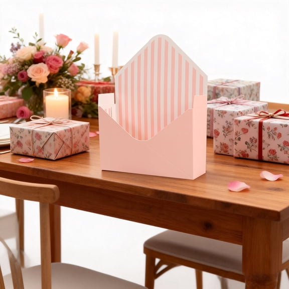Gift Box Envelope Shaped Flower Bouquet Box Foldable Paper Packaging Box for Valentine's Day Party Wedding 9x3.1x13.8 inch