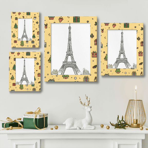 Gift Box Pine Tree Picture Frame 8x10in,Christmas for Tabletop & Wall,Family Christmas Home Decor Gift