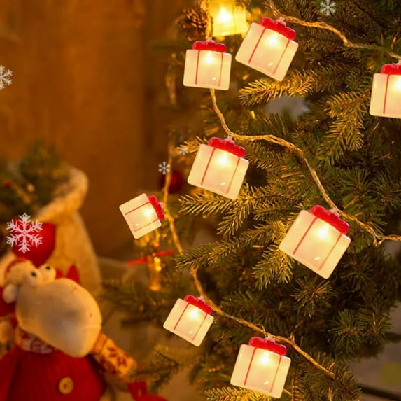 Gift Box Qwtwty Christmas Gift Box String Lights Christmas LED String Lights Holiday Party Colorful Lights Decorative Atmospheric Lights Home Decor