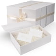 thumbnail image 1 of Gift Box Set - Bridesmaids Gifts for Wedding (5 Pack), All Occasions, Bridesmaid Proposal, Magnetic Boxes With Lids, Big Set For Bridal, 13.5 x 9 x 4.5 inches, Large White GiftBox, 1 of 3