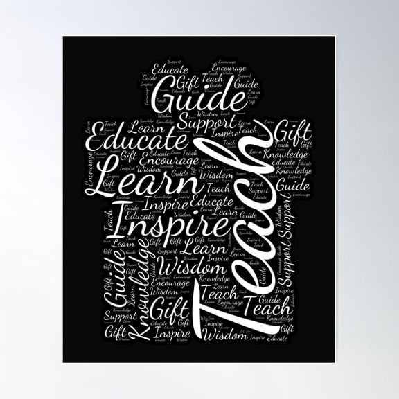 Gift Box Shape Word Cloud Poster Wall Art, Modern Wall Decor For Living Room Bedroom, 16x24 UNFRAMED