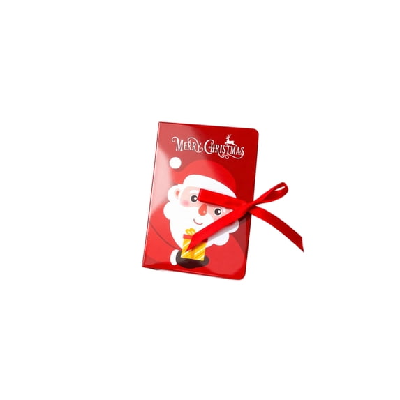 Gift Box with Lid Santa Claus Print Book Shaped Christmas Treat Container 1 Pack for Holiday Candy Favor Gifting