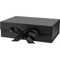 thumbnail image 1 of Gift Box with Lid for Presents 10.5x7.5x3.1 Inches with Ribbon and Magnetic Closure(1-Pack) (Black), 1 of 6