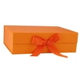 thumbnail image 1 of Gift Box with Ribbon Reusable with Lids Decorative Box Large Closure Storage Box for Keepsake Bridemaid Gifts Birthday Party Orange, 1 of 8