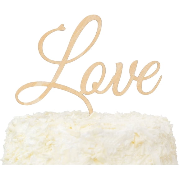 Gift Boxed Love Cake Topper Wedding Decoration, Rustic Wood