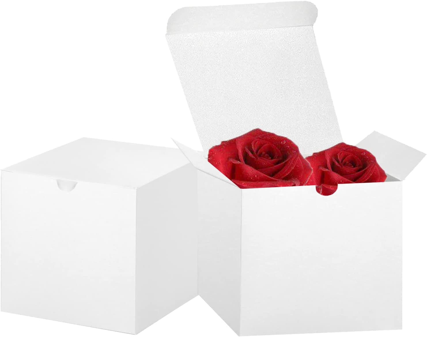 Gift Boxes 30 Pack 4X4X4 Inches White Fold Kraft Paper Boxes
