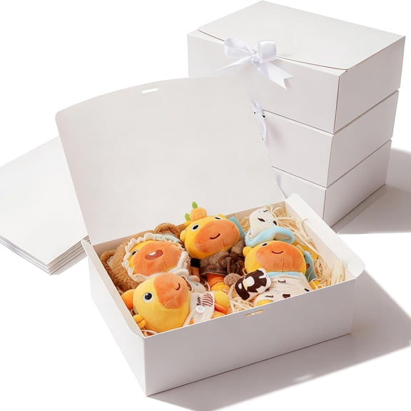 Gift Boxes 5 Pack 10.6x7.8x3.1 White Bridesmaid Proposal Box, With Lids For Presents,Bridesmaid Boxes,For Party, Valentine's Day,Weddings,Holiday