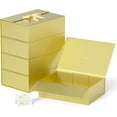 thumbnail image 1 of Gift Boxes With Lid 13" X 9" X 4", Deluxe Gift Box With Ribbon Greeting Card and Magnet Closure, Suitable for Wedding, Mother'S Day, Bridesmaid Gift, Graduation, Birthday, Etc.5 Pack Gold, 1 of 12