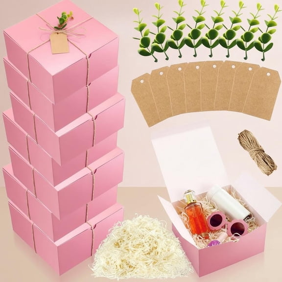 Gift Boxes Set Pink Paper Bridesmaid Proposal Gifts Box with Lids for Presents Wedding Bridal Valentine's Day Easter Mother's Day Birthday Gift Packaging Party Favors