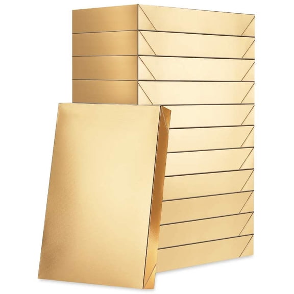 Gift Boxes for Clothes 14.5x9.5x2 Inches, Large Shirt Gift Boxes with Lids, Gold Gifts Boxes for Clothes (Embossing Gold, Pack of 12)