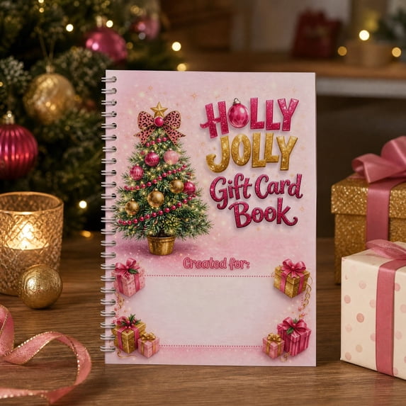 Gift Card Book,5x7 Spiral-Bound Merry Christmas Gift Cards Books Holder,DIY Personalized Xmas Gifts for Family,Friends,Students Christmas Gift Card Booklet
