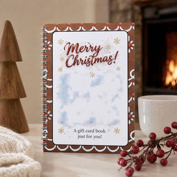 Gift Card Book,5x7 Spiral-Bound Merry Christmas Gift Cards Books Holder,DIY Personalized Xmas Gifts for Family,Friends,Students Christmas Gift Card Booklet