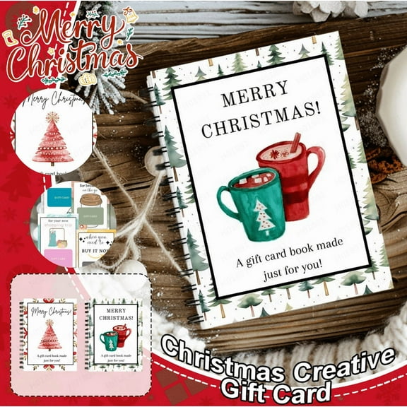 Gift Card Book Christmas, Gift Card Book, Gift Card Holder, Spiral Bound Pages, DIY Personalized Xmas Gift Idea for Family, Friends, Classmates & Colleagues