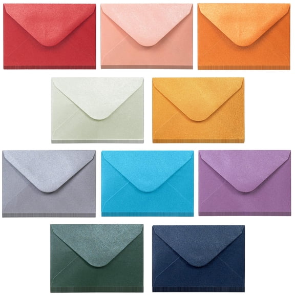 Gift Card Envelopes - 160-Count Mini Envelopes, Paper Business Card Envelopes, Bulk Tiny Envelope Pockets, 16 Colors, 4 x 2.7 Inches