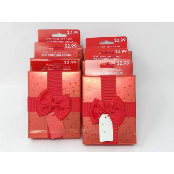 Gift Card Holder Box Red with Bow for All Occasions, SET OF 6