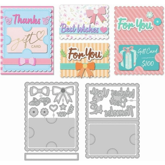 Gift Card Holder Die Cuts for Card Making Card Holder Frame Carbon Steel Cutting Dies Scrapbooking with Embossing Template Dies for DIY Birthday Gift Party Greeting Paper Card