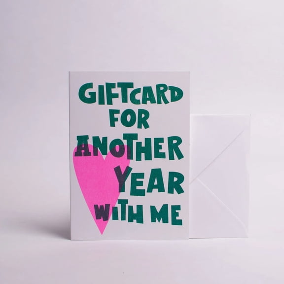 Gift Card for Another Year with Me  Fun Gift Idea  Perfect for Anniversaries, Birthdays, and Special Occasions  Includes Envelope