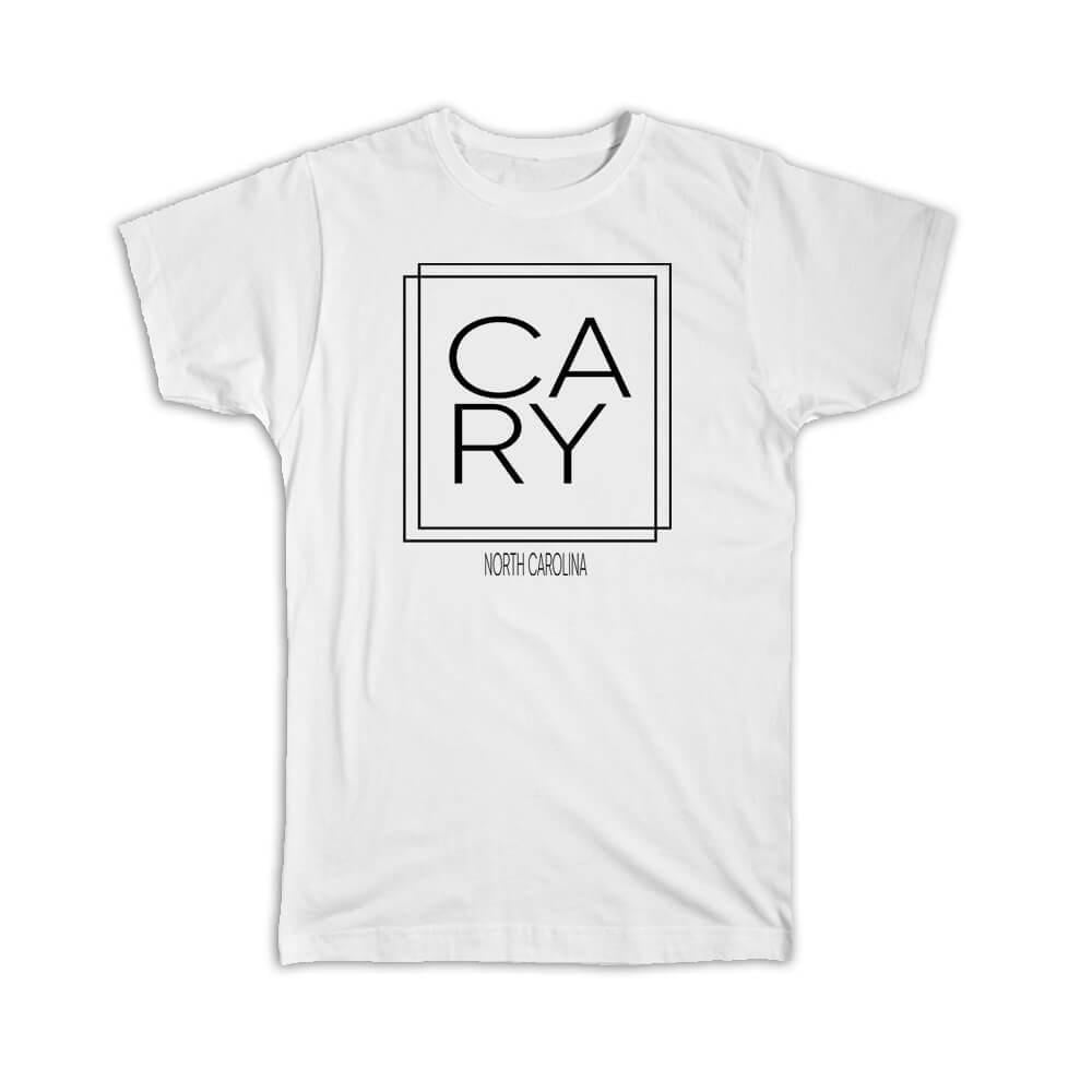 Gift Cary North Carolina Square Minimalist Font T-Shirt - Walmart.com
