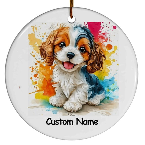 Cavalier King Charles Spaniel Gift, Personalized Ornament with Name, Gifts for Women, Men, Gift for Dog Lovers, Gifts for Christmas 2025, Christmas Decoration