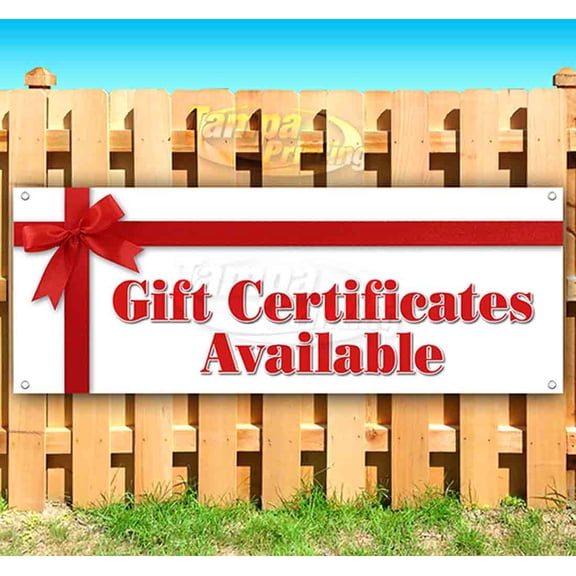 Gift Certificates Availables 13 oz Vinyl Banner With Metal Grommets
