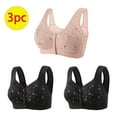 thumbnail image 1 of Gift for Christmas XWSHYW Bralette for Women 3 Pack Slim Fit Floral Pattern Comfort Standard Straps Bra Summer Fashion Comfortable Casual Wireless Bras Summer Savings Clearance, 1 of 5