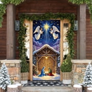 Gift Clearance YZEGDCH Christmas Door Cover, Christmas Fabric Front Door Banner, Perfect for Merry Christmas Party Supplies and Holiday Cheer, Christmas Gifts Todays